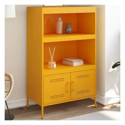 vidaXL Skříň highboard hořčicově žlutá 68 x 39 x 113 cm ocel