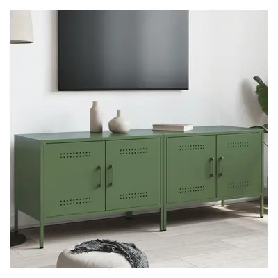 vidaXL TV skříňky 2 ks olivově zelené 68 x 39 x 50,5 cm ocel