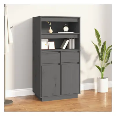 vidaXL Skříň highboard šedá 60 x 40 x 116,5 cm masivní borové dřevo