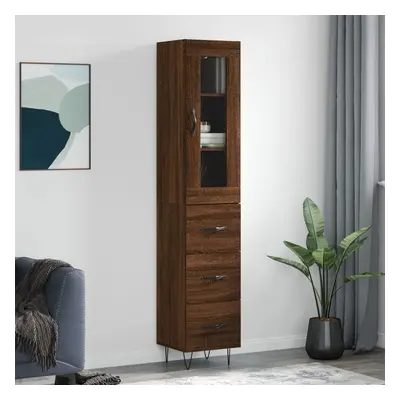 vidaXL Skříň highboard hnědý dub 34,5 x 34 x 180 cm kompozitní dřevo