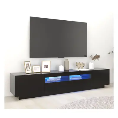 vidaXL TV skříňka s LED osvětlením černá 200 x 35 x 40 cm