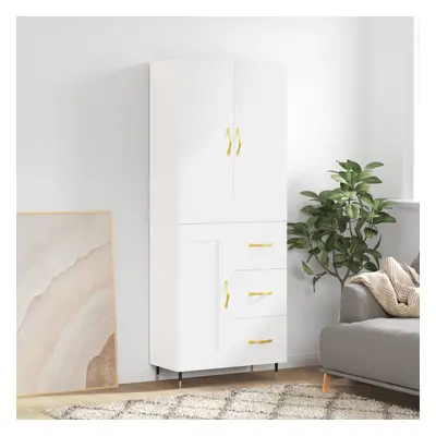 vidaXL Skříň highboard bílá 69,5 x 34 x 180 cm kompozitní dřevo