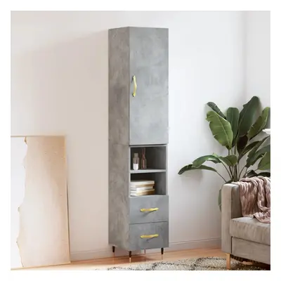 vidaXL Skříň highboard betonově šedá 34,5x34x180 cm kompozitní dřevo