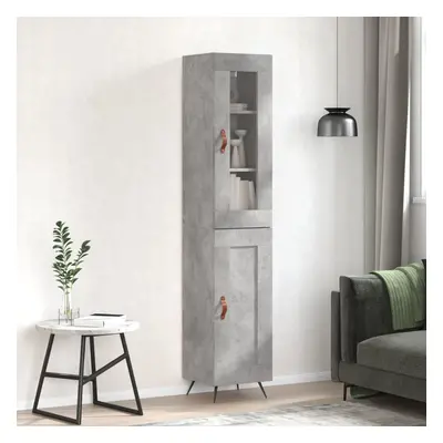 vidaXL Skříň highboard betonově šedá 34,5x34x180 cm kompozitní dřevo