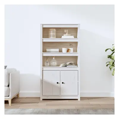 vidaXL Skříň highboard bílá 80 x 35 x 154 cm masivní borové dřevo