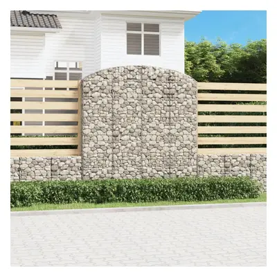 vidaXL Klenutý gabionový koš 200 x 30 x 200/220 cm pozinkované železo