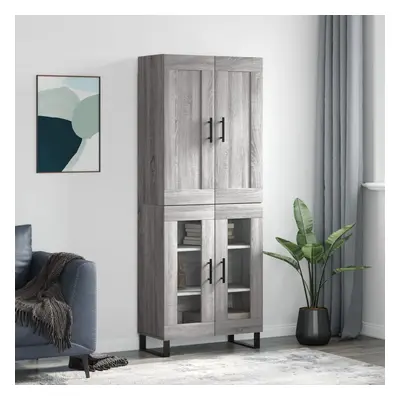 vidaXL Skříň highboard šedá sonoma 69,5 x 34 x 180 cm kompozitní dřevo