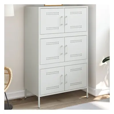 vidaXL Skříň highboard bílá 68 x 39 x 113 cm ocel