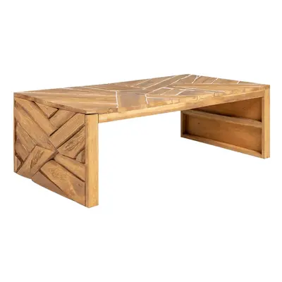 vidaXL Konferenční stolek erozní masivní teak 110 x 35 x 38 cm