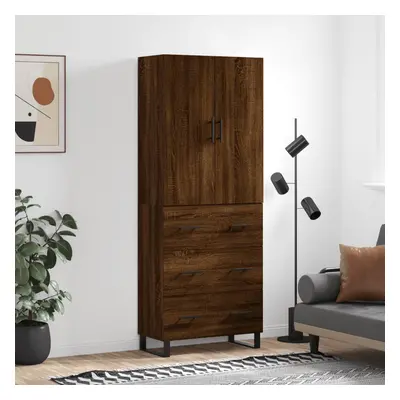 vidaXL Skříň highboard hnědý dub 69,5 x 34 x 180 cm kompozitní dřevo