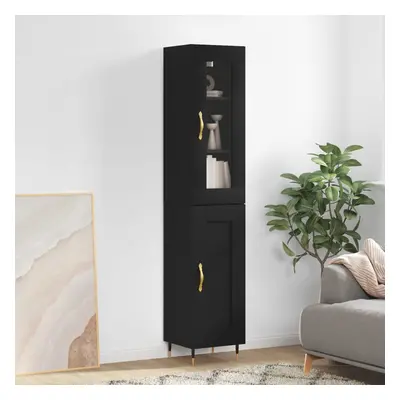 vidaXL Skříň highboard černá 34,5 x 34 x 180 cm kompozitní dřevo