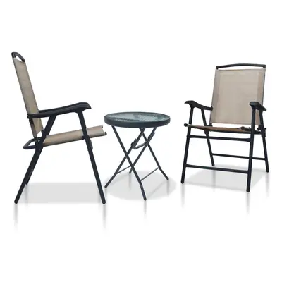 vidaXL 3dílný bistro set taupe ocel