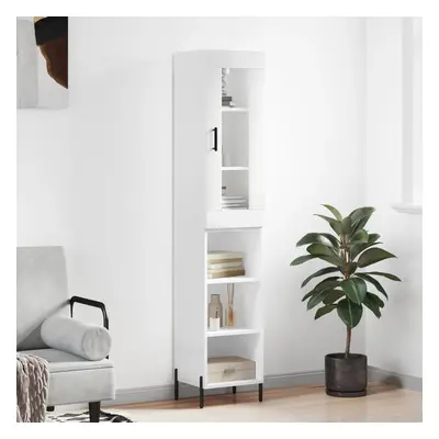 vidaXL Skříň highboard bílá s vysokým leskem 34,5x34x180 cm kompozit