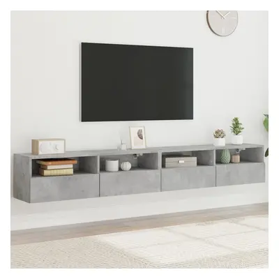 vidaXL Nástěnné TV skříňky 2 ks betonově šedé 100x30x30 cm kompozit