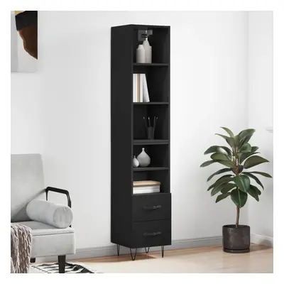 vidaXL Skříň highboard černá 34,5 x 34 x 180 cm kompozitní dřevo