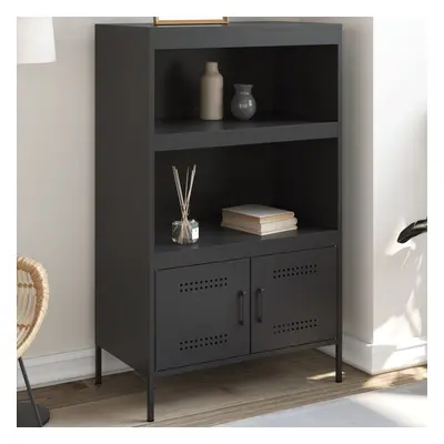 vidaXL Skříň highboard černá 68 x 39 x 113 cm ocel