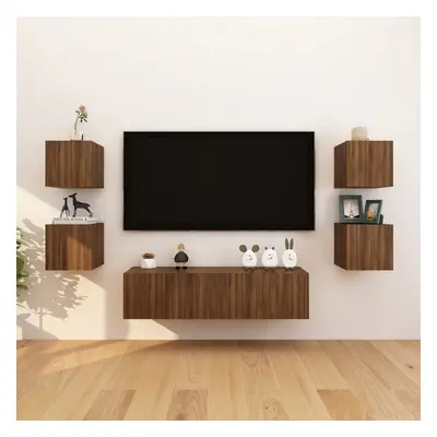 vidaXL Nástěnné TV skříňky 8 ks hnědý dub 30,5 x 30 x 30 cm