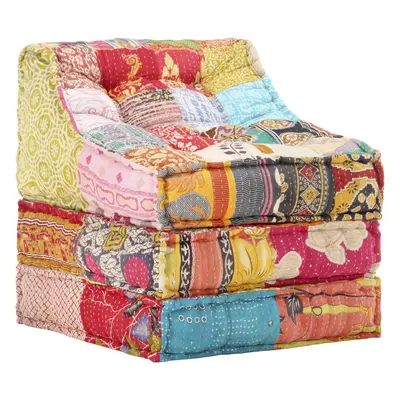 vidaXL Modulární pouf patchwork textil