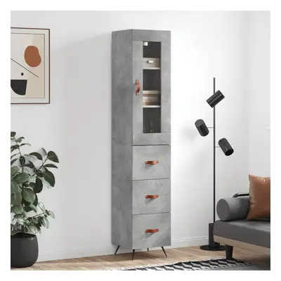 vidaXL Skříň highboard betonově šedá 34,5x34x180 cm kompozitní dřevo