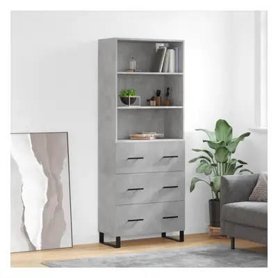 vidaXL Skříň highboard betonově šedá 69,5x34x180 cm kompozitní dřevo