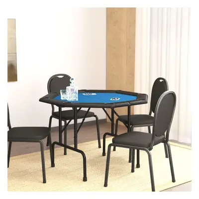 vidaXL Skládací deska na poker pro 8 hráčů modrá 108 x 108 x 75 cm