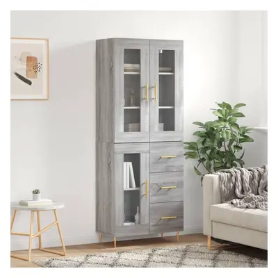 vidaXL Skříň highboard šedá sonoma 69,5 x 34 x 180 cm kompozitní dřevo