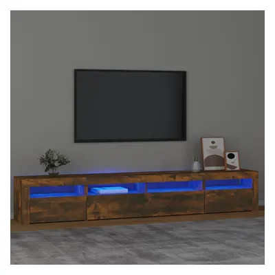 vidaXL TV skříňka s LED osvětlením kouřový dub 240x35x40 cm