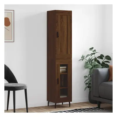 vidaXL Skříň highboard hnědý dub 34,5 x 34 x 180 cm kompozitní dřevo