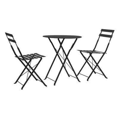 vidaXL 3dílný bistro set ocelový černý