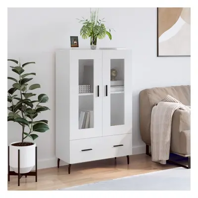 vidaXL Skříň highboard lesklá bílá 69,5 x 31 x 115 cm kompozitní dřevo