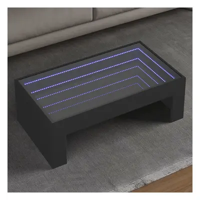 vidaXL Konferenční stolek s Infinity LED černý 90 x 50 x 30 cm