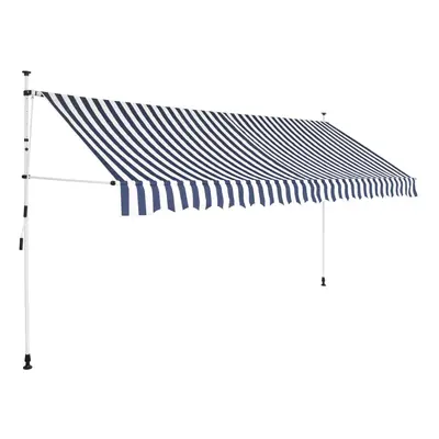 vidaXL Ručně zatahovací markýza 400 cm modro-bílé pruhy