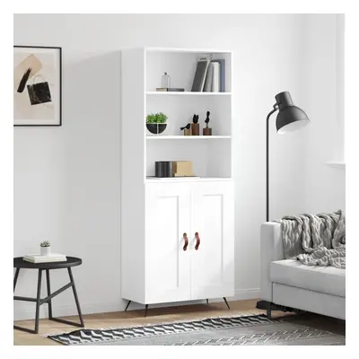 vidaXL Skříň highboard bílá 69,5 x 34 x 180 cm kompozitní dřevo