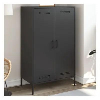 vidaXL Skříň highboard černá 68 x 39 x 113 cm ocel