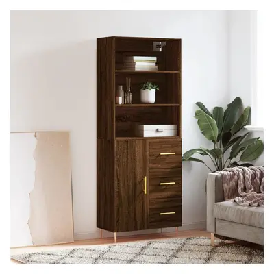 vidaXL Skříň highboard hnědý dub 69,5 x 34 x 180 cm kompozitní dřevo