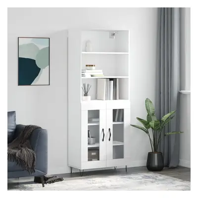 vidaXL Skříň highboard bílá 69,5 x 34 x 180 cm kompozitní dřevo