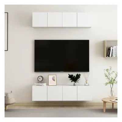 vidaXL TV stolky 4 ks bílé 60 x 30 x 30 cm kompozitní dřevo