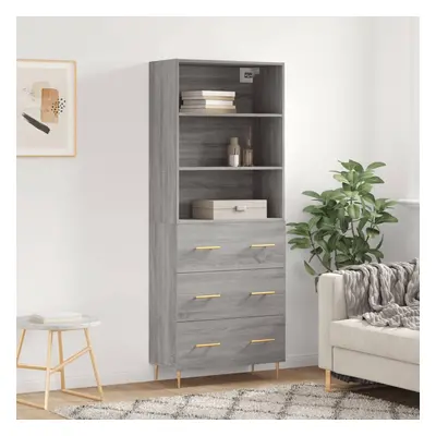 vidaXL Skříň highboard šedá sonoma 69,5 x 34 x 180 cm kompozitní dřevo