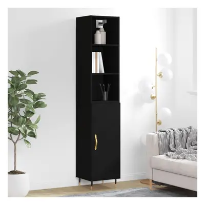 vidaXL Skříň highboard černá 34,5 x 34 x 180 cm kompozitní dřevo