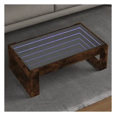 vidaXL Konferenční stolek s Infinity LED kouřový dub 90 x 53 x 30 cm