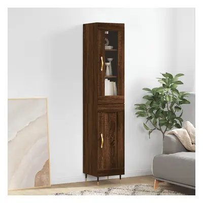 vidaXL Skříň highboard hnědý dub 34,5 x 34 x 180 cm kompozitní dřevo