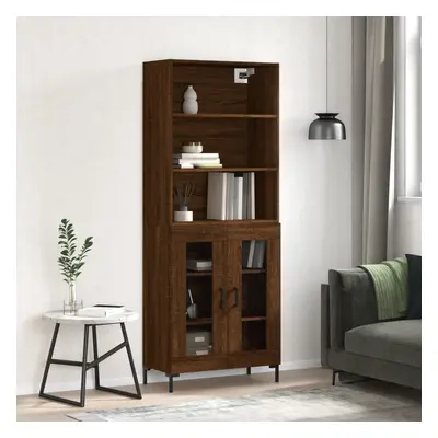 vidaXL Skříň highboard hnědý dub 69,5 x 34 x 180 cm kompozitní dřevo