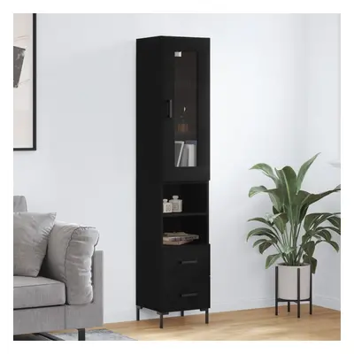 vidaXL Skříň highboard černá 34,5 x 34 x 180 cm kompozitní dřevo