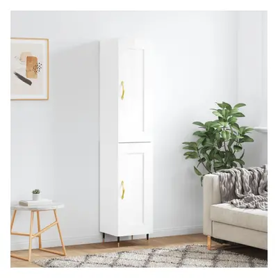 vidaXL Skříň highboard bílá s vysokým leskem 34,5x34x180 cm kompozit