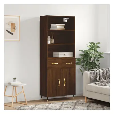 vidaXL Skříň highboard hnědý dub 69,5 x 34 x 180 cm kompozitní dřevo