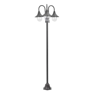 vidaXL Zahradní sloupová lampa 3 ramena E27 220 cm hliník bronzová