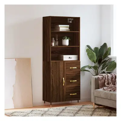 vidaXL Skříň highboard hnědý dub 69,5 x 34 x 180 cm kompozitní dřevo