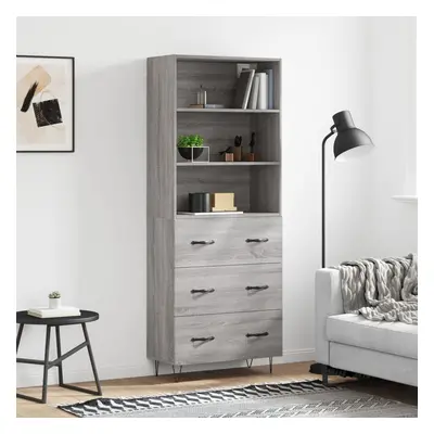 vidaXL Skříň highboard šedá sonoma 69,5 x 34 x 180 cm kompozitní dřevo