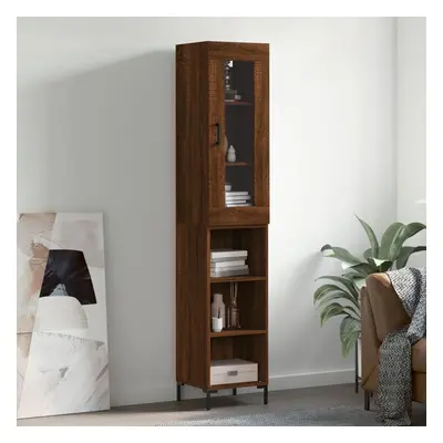 vidaXL Skříň highboard hnědý dub 34,5 x 34 x 180 cm kompozitní dřevo