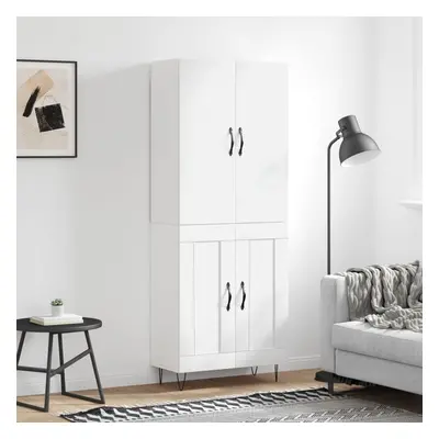 vidaXL Skříň highboard lesklá bílá 69,5 x 34 x 180 cm kompozitní dřevo